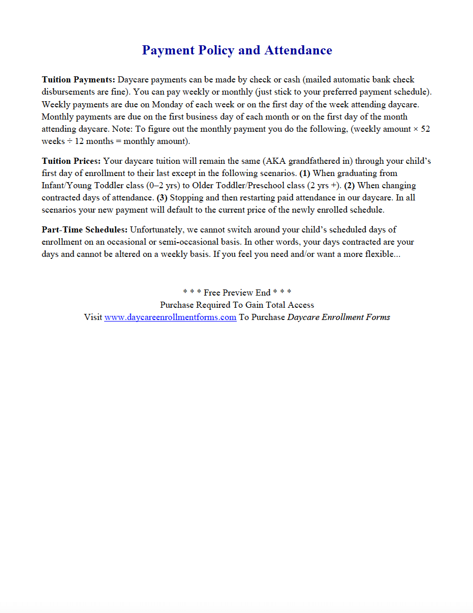 Daycare Payment Policy And Attendance Daycare Payment Poli Flickr